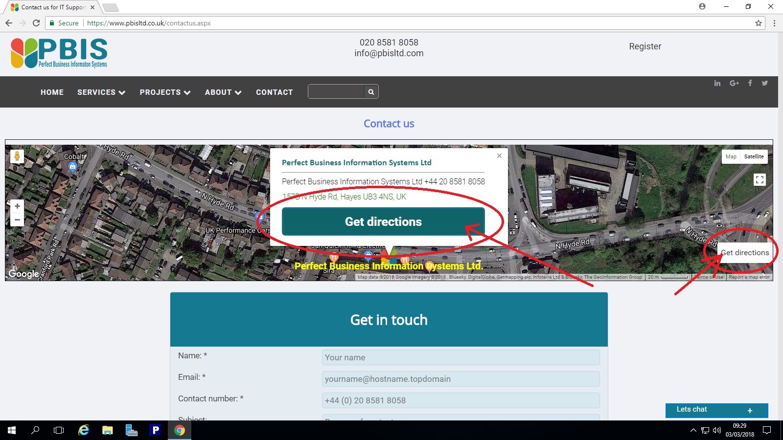 An image showing enhancemants on contact us form for visitor's navigation
